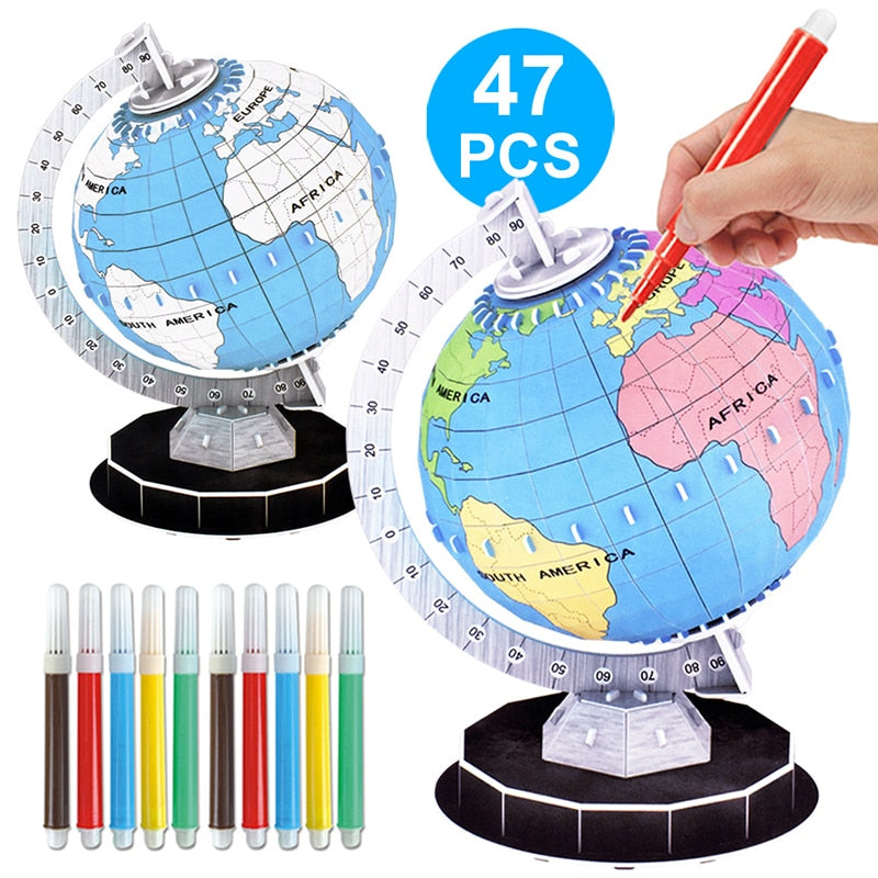Planet Earth painting coloring Globe Toy