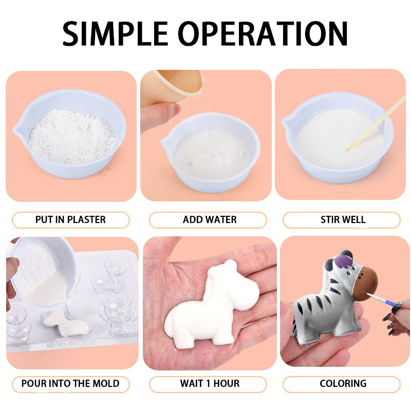 Children DIY Paint Gypsum Plaster