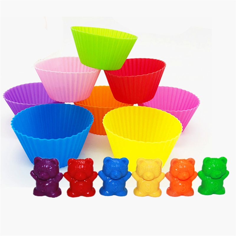 Rainbow Weight Counting Bear With Stacking Cups