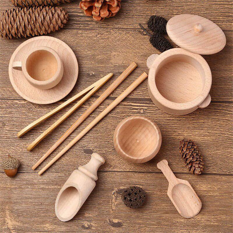Fidtoy Hachoir en bois Montessori pour enfants, outil de cuisine pour tout-petits
