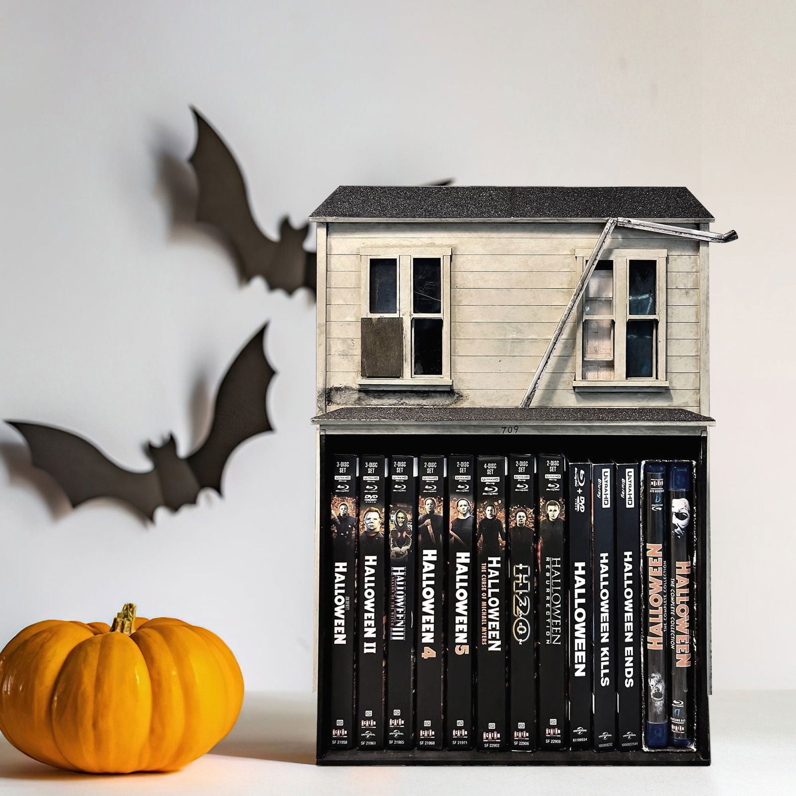 Halloween Michael Myer's House 1978 Media Wooden Storage, Mr. Zombie Workshop Handmade DVD, VHS, Movie Storage DIY | KindlyToys