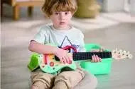 Fidtoy Ensemble d'instruments de musique en bois Kit ukulélé et tambourin pour enfants