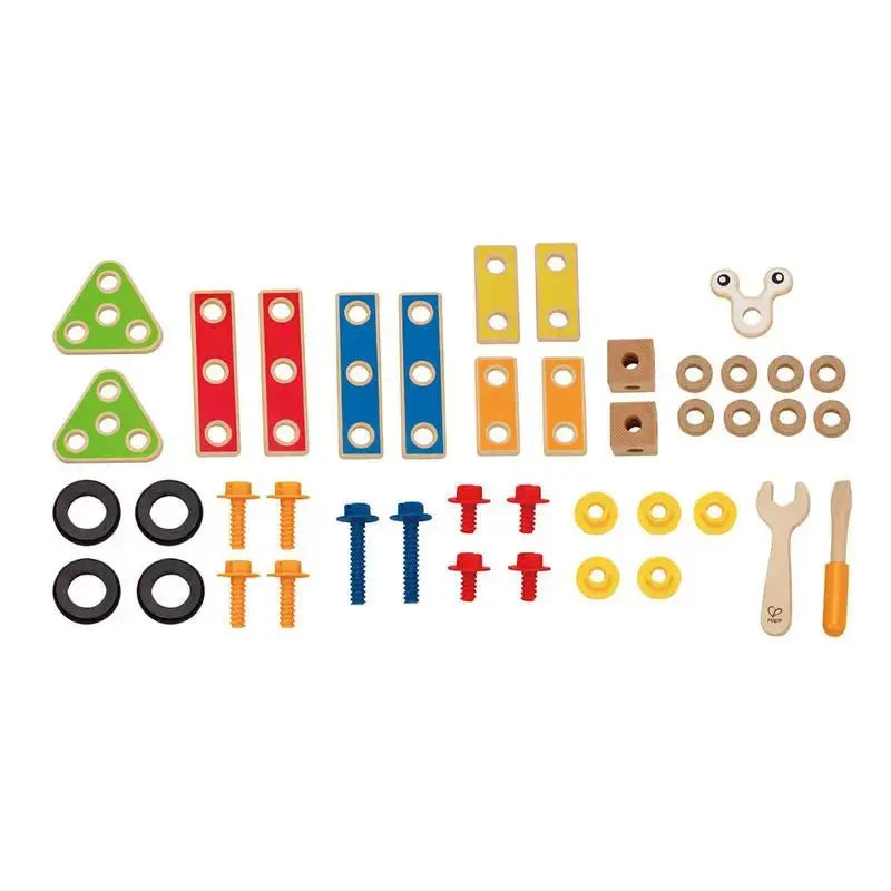 Fidtoy Wooden Builder Tool Set Kids Construction STEM Toy Kit