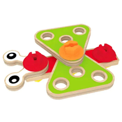 Fidtoy Wooden Builder Tool Set Kids Construction STEM Toy Kit