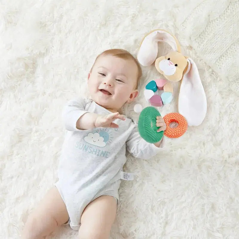 Jouet empilable Fidtoy Lapin Jouet sensoriel d'apprentissage à anneaux pour bébé