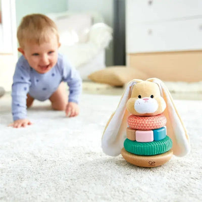 Jouet empilable Fidtoy Lapin Jouet sensoriel d'apprentissage à anneaux pour bébé
