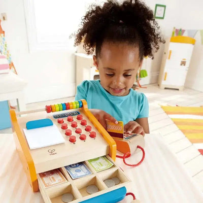 Caisse enregistreuse en bois Fidtoy, jouet pour enfants, ensemble de jeu de magasin
