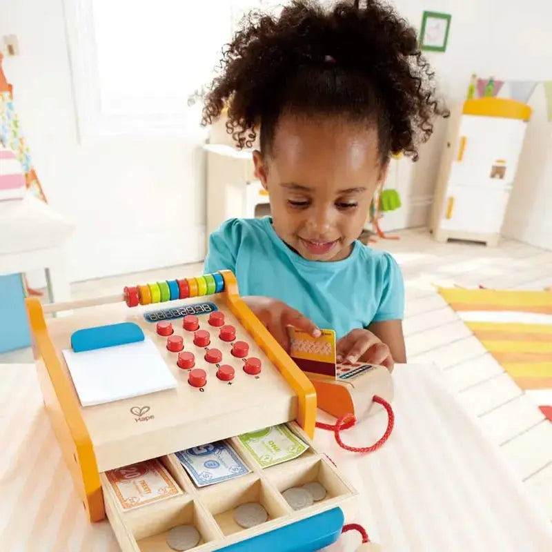 Caisse enregistreuse en bois Fidtoy, jouet pour enfants, ensemble de jeu de magasin