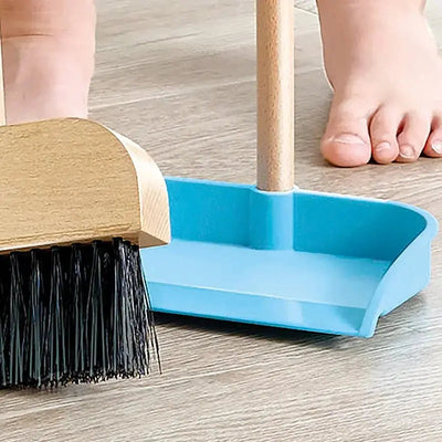 Fidtoy Wooden Cleaning Broom Set Kids Pretend Play Toy Kit