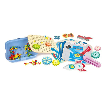 Fidtoy Gear Building STEM Toy Set Kids Pegboard Engineering Kit