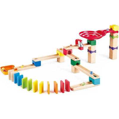 Fidtoy Wooden Marble Run Toy DIY Building Track Set for Kids