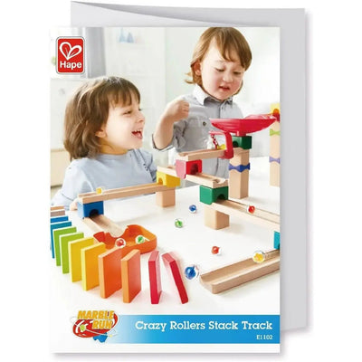 Fidtoy Wooden Marble Run Toy DIY Building Track Set for Kids