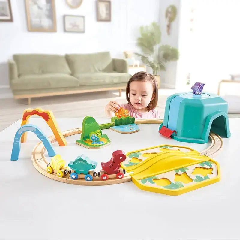 Fidtoy Coffret Train Dinosaure en Bois avec Sons