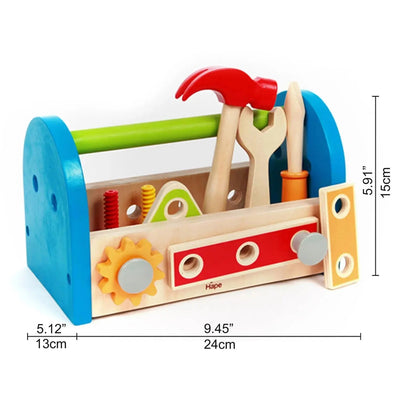 Fidtoy Wooden Tool Box Toy Set Kids Pretend Play Construction Kit