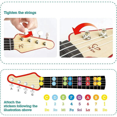 Fidtoy Kids Learning Ukulele Toy Musical Light Guide Instrument
