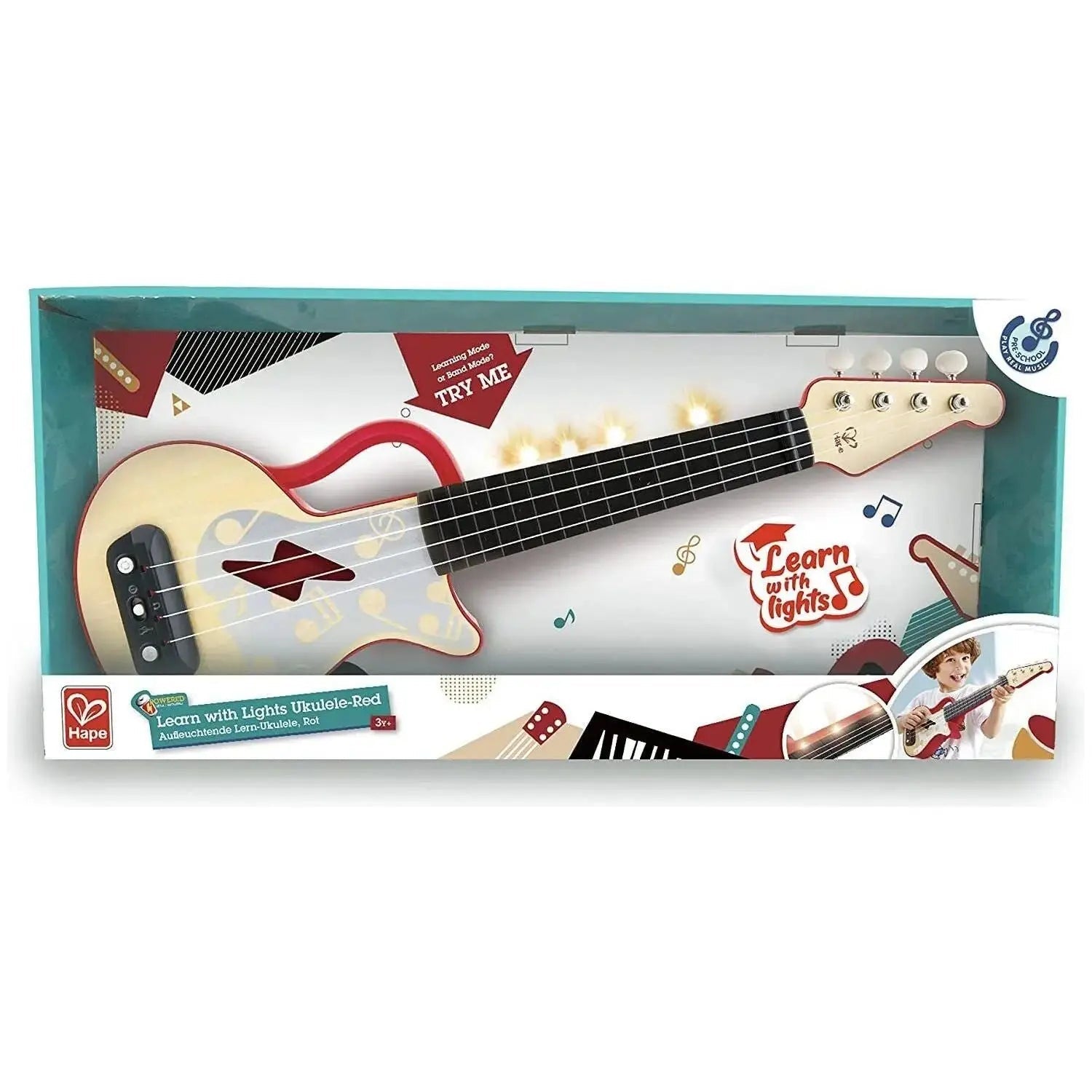 Fidtoy Kids Learning Ukulele Toy Musical Light Guide Instrument