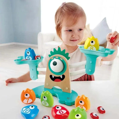 Juguete Fidtoy Monster Math Balance Scale para niños, juego de conteo