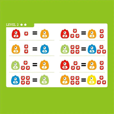 Juguete Fidtoy Monster Math Balance Scale para niños, juego de conteo