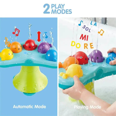 Fidtoy Musical Whale Fountain Bath Toy for Toddlers Water Play