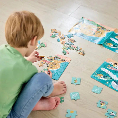 Fidtoy Ocean Friends Lot de 3 puzzles de 48 pièces pour enfants