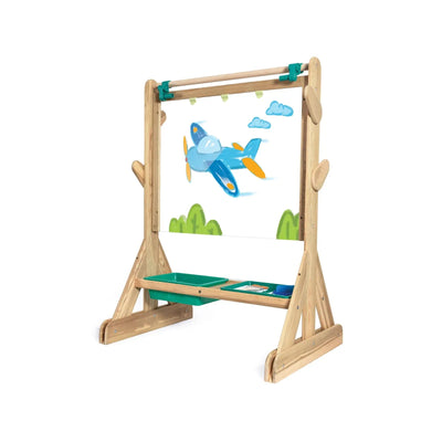 Fidtoy Chevalet d'Art Extérieur en Bois pour Enfants Kit de Peinture Double Face