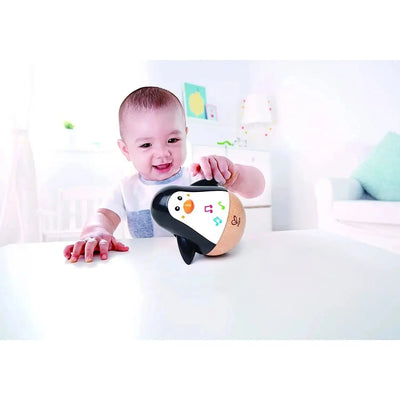 Fidtoy Wooden Penguin Musical Wobble Toy for Babies 6M+