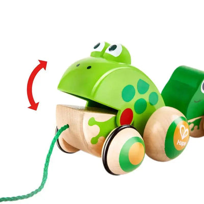Fidtoy Grenouille à Tirer en Bois pour les Tout-Petits 12M+