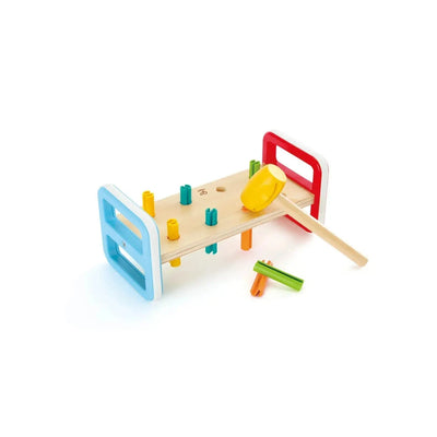 Fidtoy Wooden Rainbow Pounder Hammer Bench Toy for Toddlers