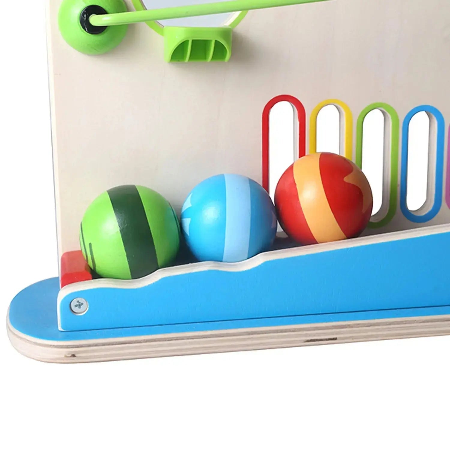 Fidtoy Wooden Roller Derby Ball Track Toy for Toddlers 12M+