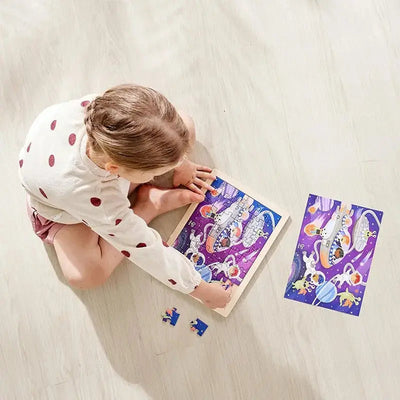 Fidtoy Space Adventure Puzzle Coloring Set 48 Piece Kids Toy