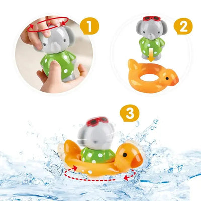Fidtoy Spin Splash Elephant Bath Toy with Color Changing Ring