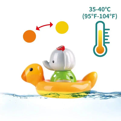 Fidtoy Spin Splash Elephant Bath Toy with Color Changing Ring