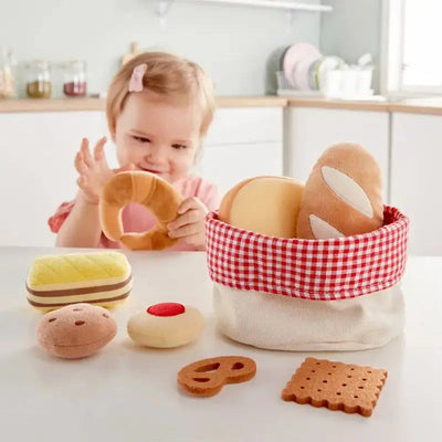 Fidtoy Panier de jouets de boulangerie pour enfants, ensemble de jouets alimentaires doux pour les tout-petits