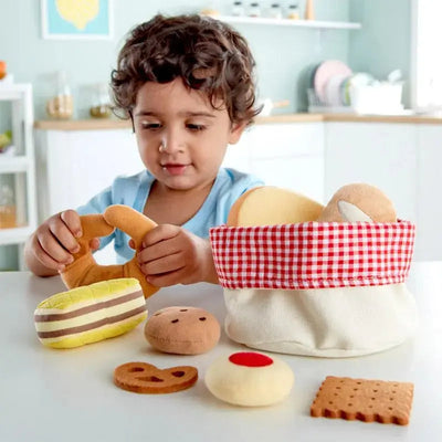 Fidtoy Panier de jouets de boulangerie pour enfants, ensemble de jouets alimentaires doux pour les tout-petits