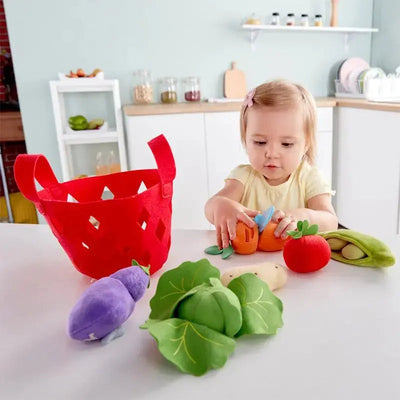 Fidtoy Pretend Play Vegetable Basket Toy Set for Toddlers 18M+