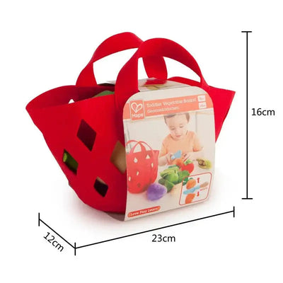Fidtoy Pretend Play Vegetable Basket Toy Set for Toddlers 18M+