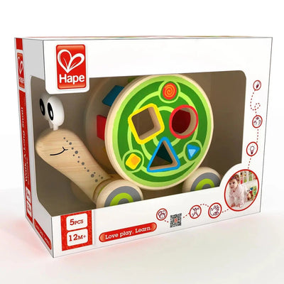 Fidtoy Jouet à Tirer en Bois Escargot, Trieur de Formes, Jouet Éducatif pour Tout-Petits