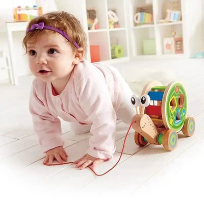 Fidtoy Jouet à Tirer en Bois Escargot, Trieur de Formes, Jouet Éducatif pour Tout-Petits