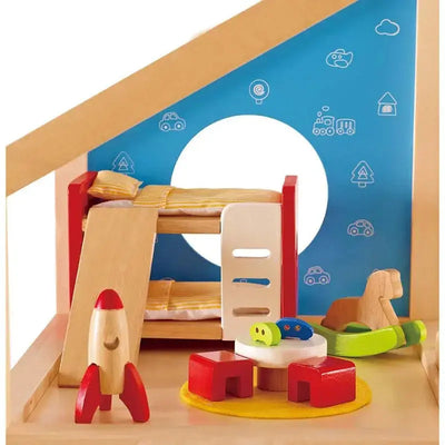 Fidtoy Dollhouse Children’s Room Furniture Set Wooden Pretend Play Toy