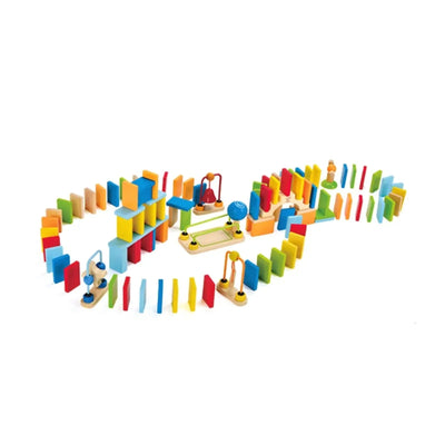 Fidtoy Circuit de Domino en Bois de 107 Pièces pour Enfants de 3 Ans et Plus