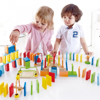 Fidtoy Circuit de Domino en Bois de 107 Pièces pour Enfants de 3 Ans et Plus