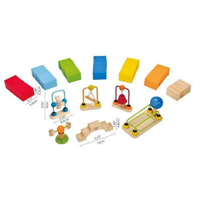 Fidtoy Circuit de Domino en Bois de 107 Pièces pour Enfants de 3 Ans et Plus