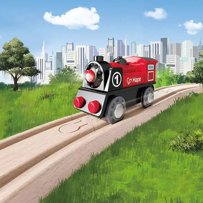 Fidtoy Tren de Juguete a Pilas Compatible con Vías de Madera