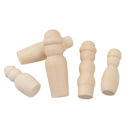 Set of 20 Wooden Assorted Peg Leg Hat Dolls Loose Parts