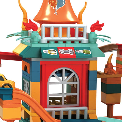 Fidtoy Building Blocks Car Run Set – Marble Run Track STEM Construction Toy for Kids