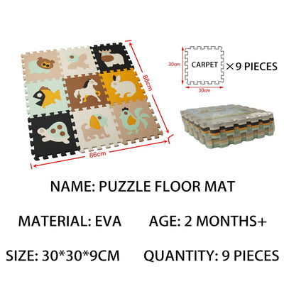 Tapis de sol éducatif en mousse avec puzzles d'animaux