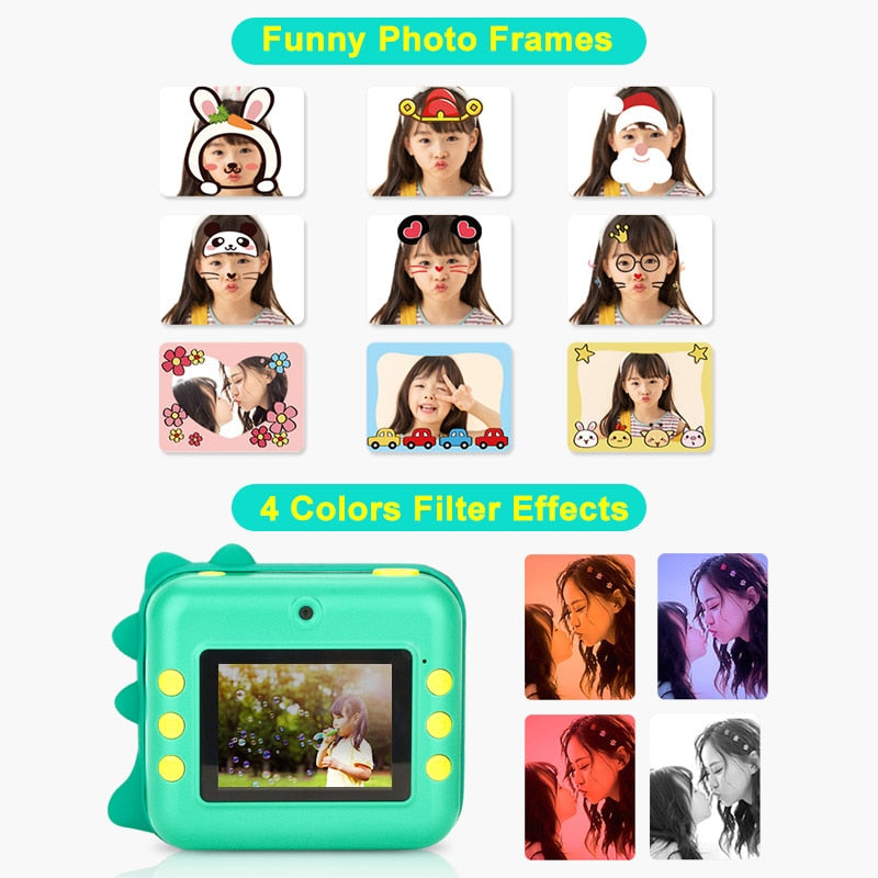 Fidtoy Kids Instant Print Camera – Toddler Photo Camera with Thermal Printing & Creative Coloring