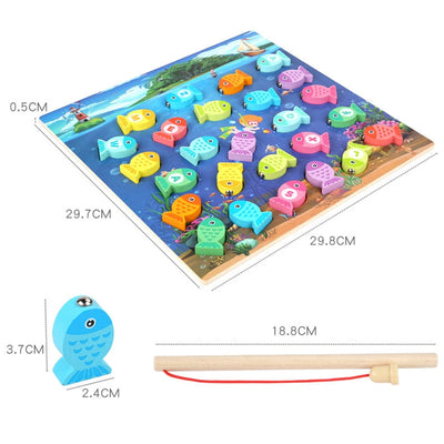 Jouets Éducatifs en Bois Montessori : Jeu de Pêche Nombres et Alphabet