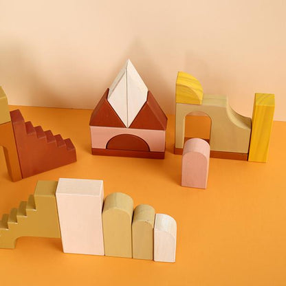 Wooden Apartments Building Blocks Waldorf Open-ended Play Toy
