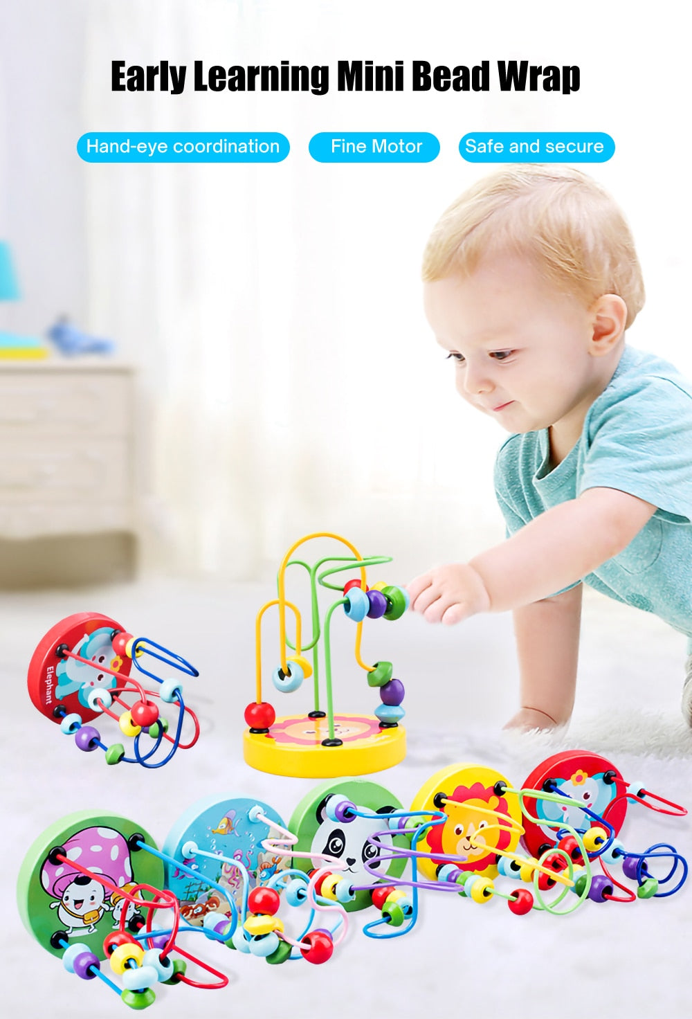 Jouet de laçage Montessori en bois Perles en bois à faire soi-même pour enfants
